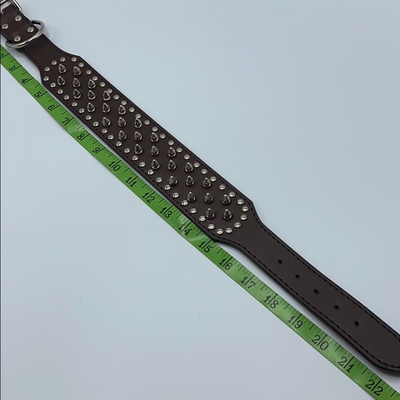 Brown decorative studded collar for DOG PET - Picture 13 of 16